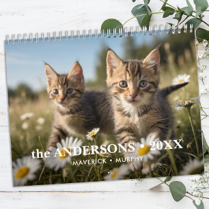 Personalised Cat Lovers Family Custom 2026 Photo Calendar