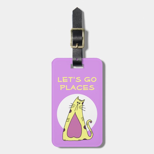 Personalised Cat  Luggage Tag (Front Vertical)