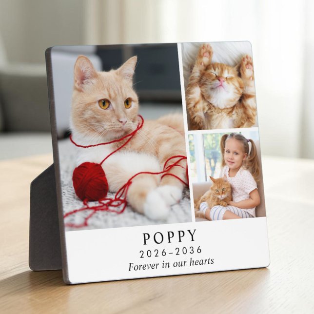 Personalised Cat Memorial Photo Collage Plaque (Personalized Cat Memorial Photo Collage Plaque)