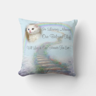 Personalised Cat Memorial Stairway to Heaven Cushion