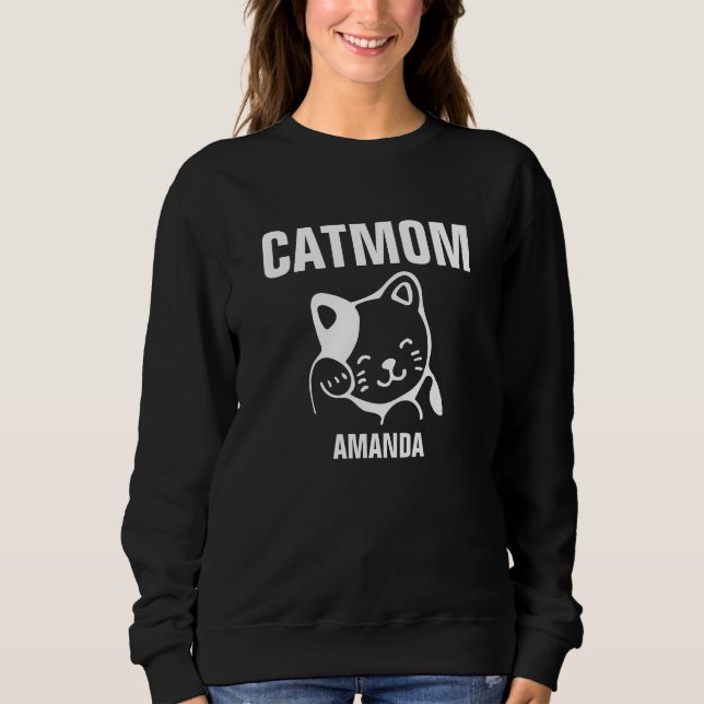 Personalised Cat Mum Custom Name Sweatshirt (Front)