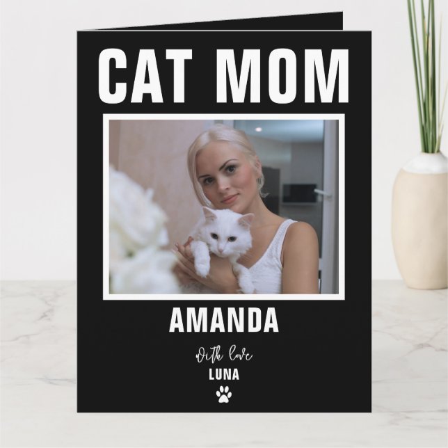 Personalised Cat Mum Custom Photo Card (Front)
