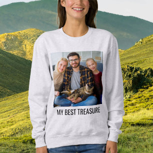 Personalised Cat Mum Family Pet Photo Black Ash Sweatshirt