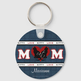 Personalised Cat Mum Kitty Love Key Ring