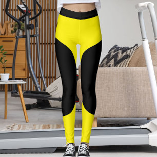 Personalised Cat Mum Pet Lover Pet Black Yellow Leggings