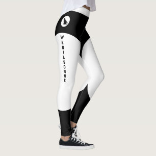 Personalised Cat Mum Pet Lover White And Black Fun Leggings