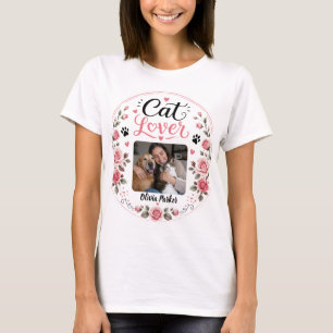 Personalised Cat Mum Photo Shirt with Custom Name