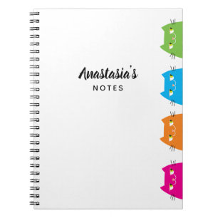Personalised Cat Notebook Name Cute Gift