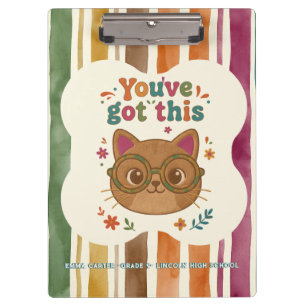 Personalised Cat Notebook School Journal Clipboard