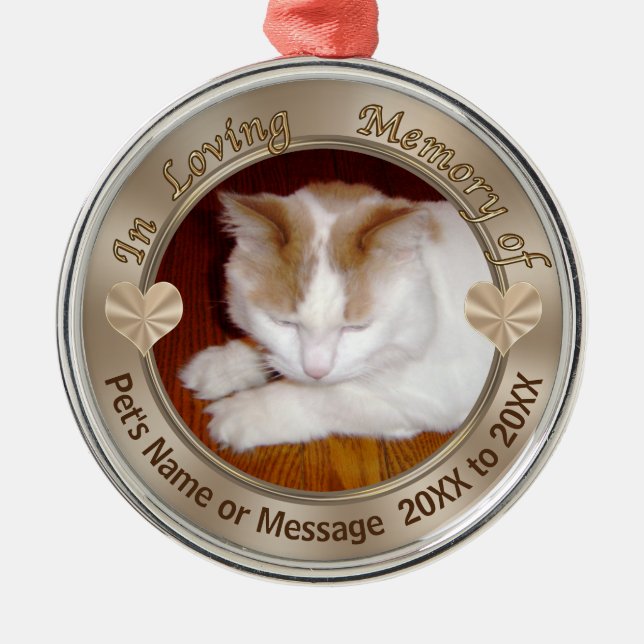Personalised Cat Ornament YOUR PHOTO and TEXT (Front)