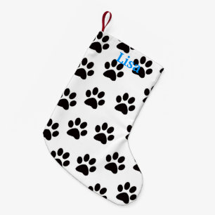 Personalised Cat Paw Prints Christmas Stocking