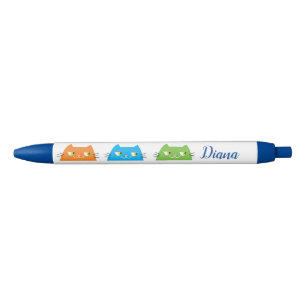 Personalised Cat Pen Cute Name School Gift