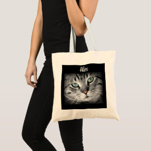 Personalised Cat Photo and Name Tote Bag