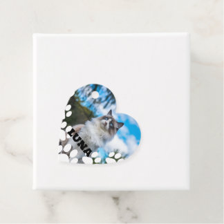 Personalised Cat Photo Favour Tag with Name