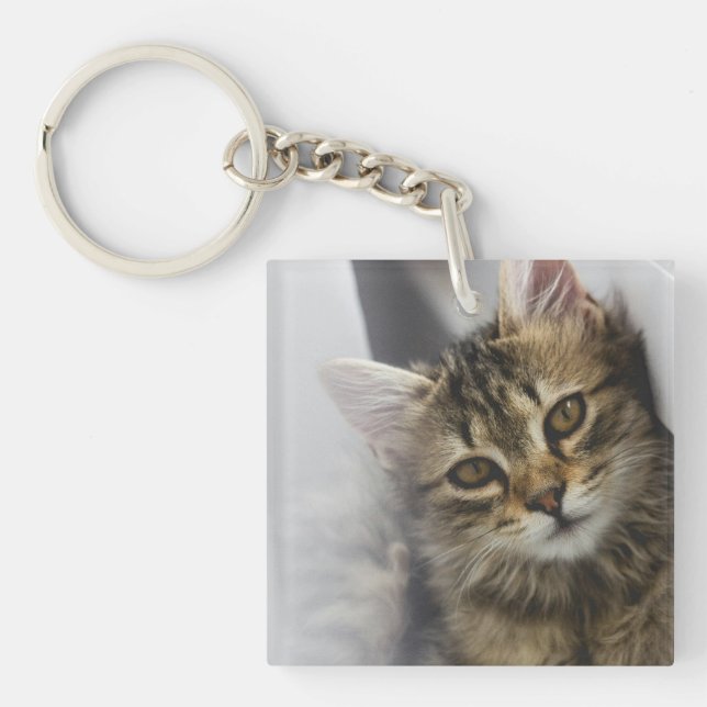 Personalised Cat Photo Key Ring (Front)