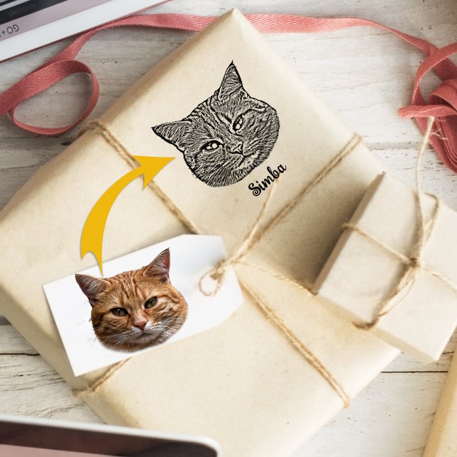 Personalised Cat Photo, Pet Rubber Stamp (Creator Uploaded)
