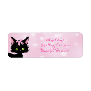 Personalised Cat Pink and White Girly Kitten