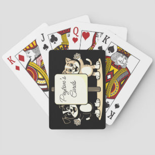 Personalised cat playing cards, cards