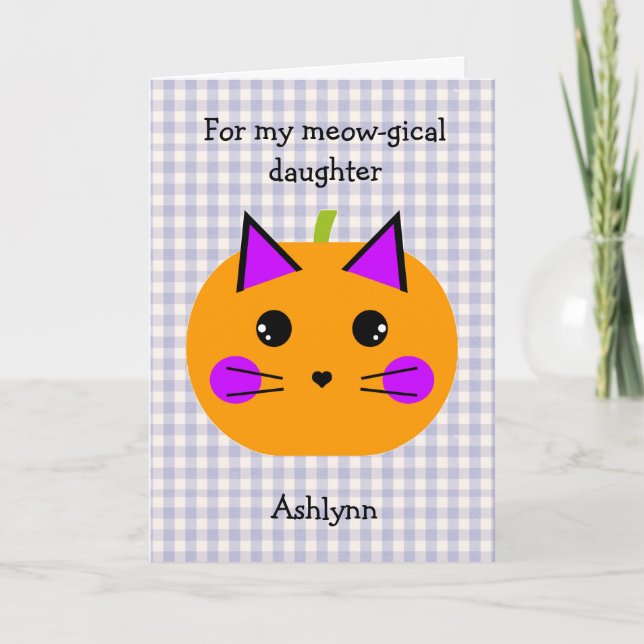 Personalised Cat Pumpkin Halloween Maze  Card (Front)