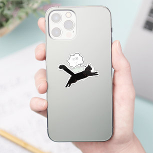 Personalised Cat Silhouette Laptop Sticker