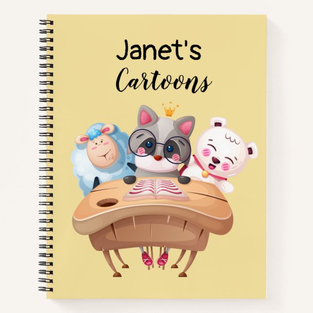 Personalised Cat Sketchbook Notebook (Front)