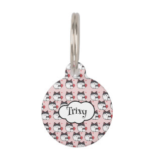 Personalised Cat Tag with Cute Cartoon Cats