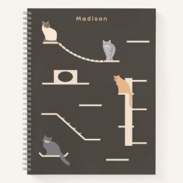 Personalised Cat Wall Furniture Spiral Notebook