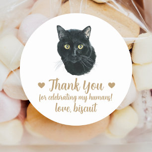 Personalised Cat Wedding Favour Stickers