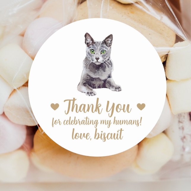 Personalised Cat Wedding Favour Stickers (Creator Uploaded)