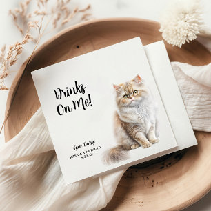 Personalised Cat Wedding Napkin