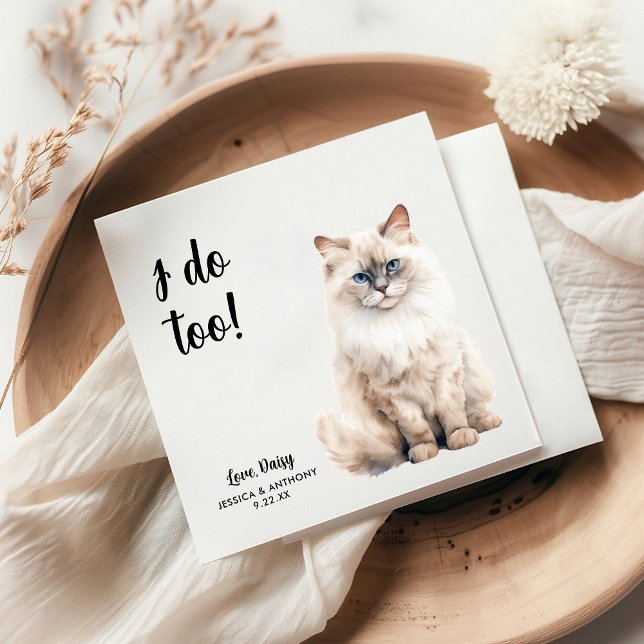Personalised Cat Wedding Napkin (Creator Uploaded)