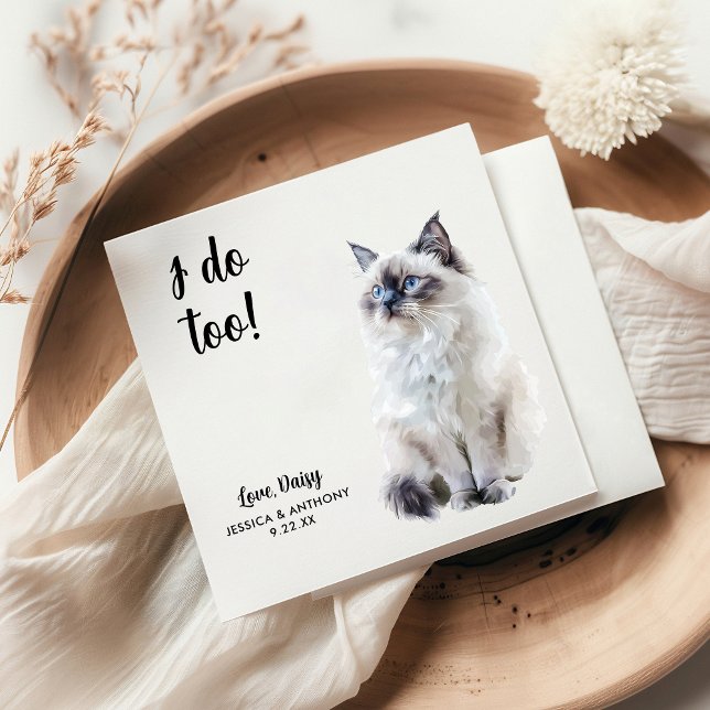 Personalised Cat Wedding Napkin (Creator Uploaded)