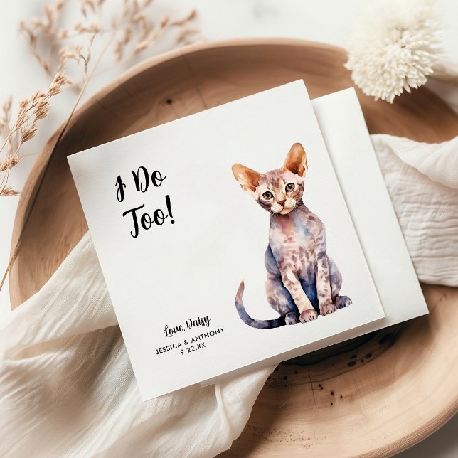 Personalised Cat Wedding Napkin (Creator Uploaded)