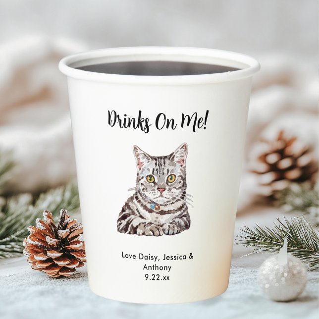 Personalised Cat Wedding Paper Cups (Creator Uploaded)