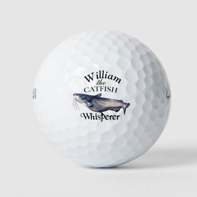 Personalised Catfish Whisperer Fisherman Golf Balls (Front)
