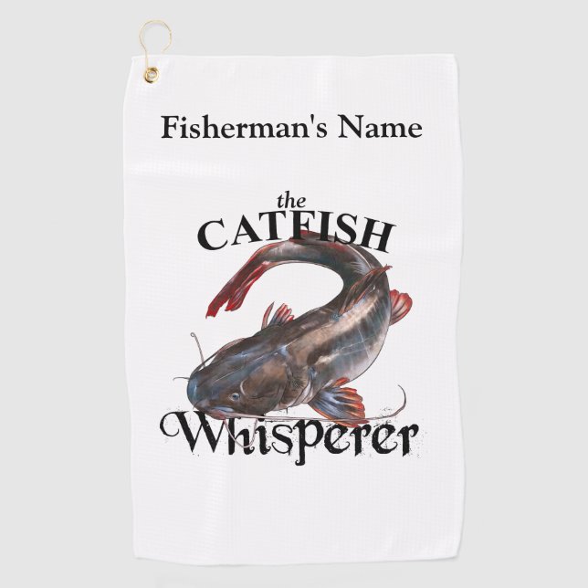 Personalised Catfish Whisperer Light Fishing Towel (Front)