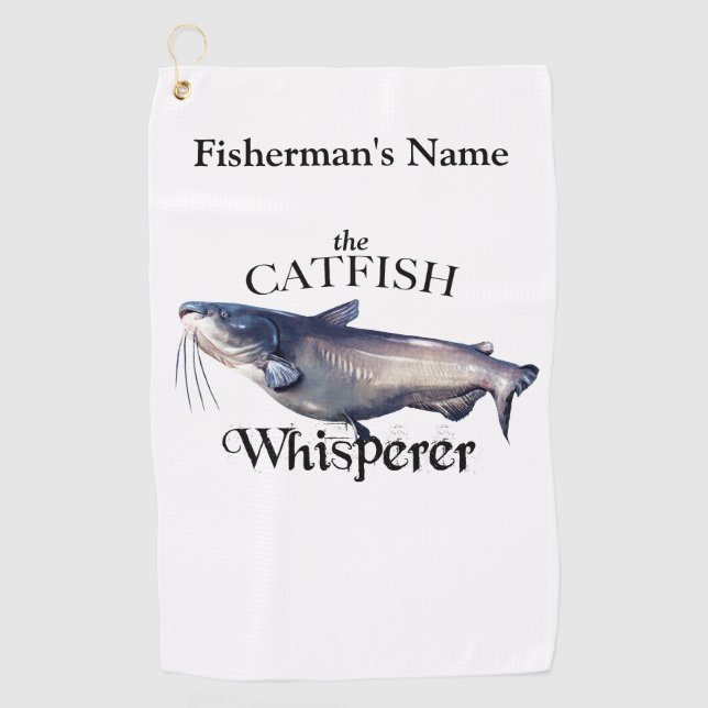 Personalised Catfish Whisperer Light Fishing Towel (Front)