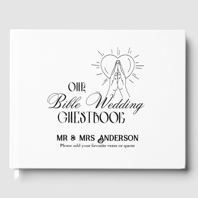 Personalised Catholic Bible Wedding Guestbook (Front)