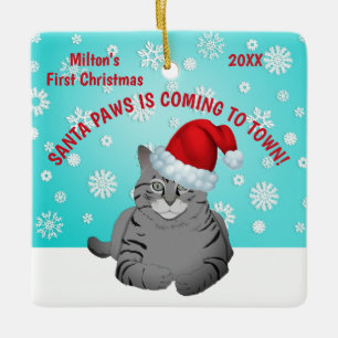 Personalised Cat's First Christmas Ornament