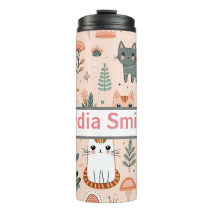 Personalised cats kids drink tumbler