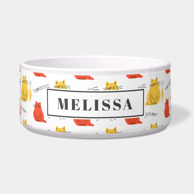 Personalised Cats Pattern Orange Yellow (Front)