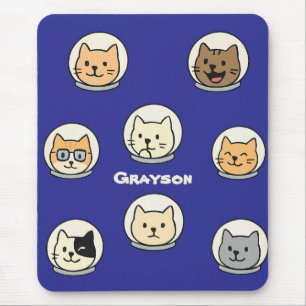 Personalised Catstronaut Mousepad With Name