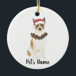 Personalised Cattledog Heeler (Red & White) Ceramic Tree Decoration<br><div class="desc">Make the nice list this year with an ornament of your favourite little elf! For the sweetest gifts,  pair it with a matching art print or another item from my collection!</div>