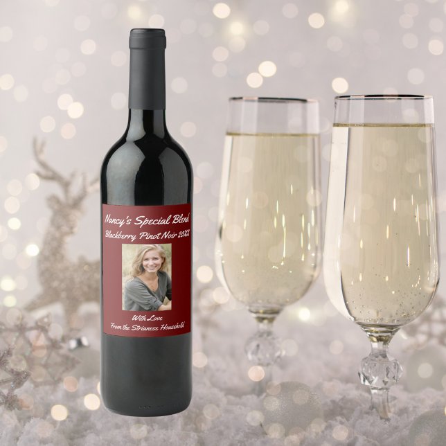 Personalised Causal Cranberry Party Wine Label (Creator Uploaded)