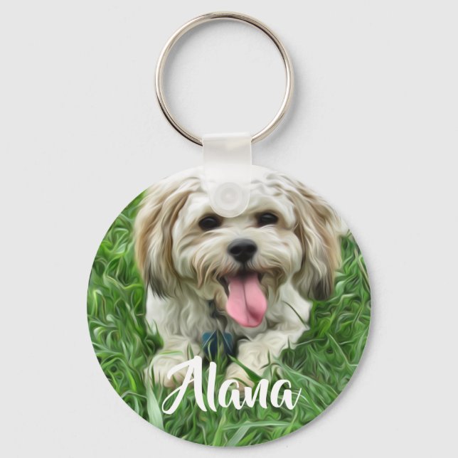 Personalised Cavachon Keychain (Front)
