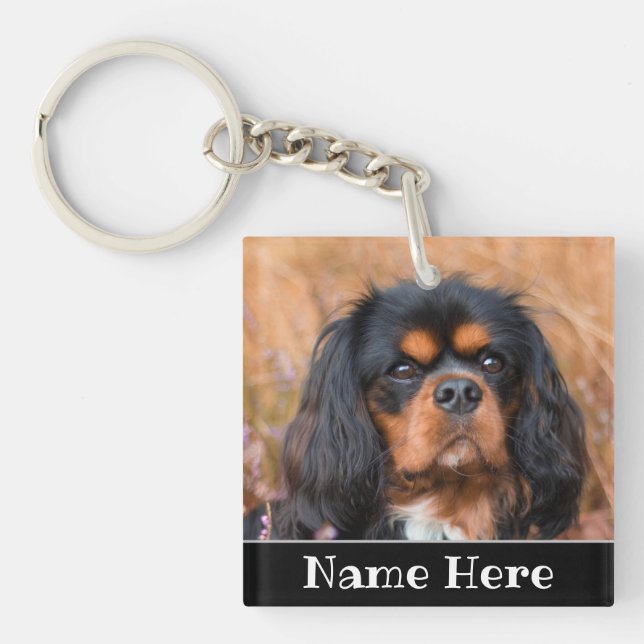 Personalised Cavalier King Charles Spaniel Dog Key Ring (Front)