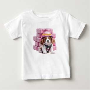 Personalised Cavalier Puppy Construction T-Shirt