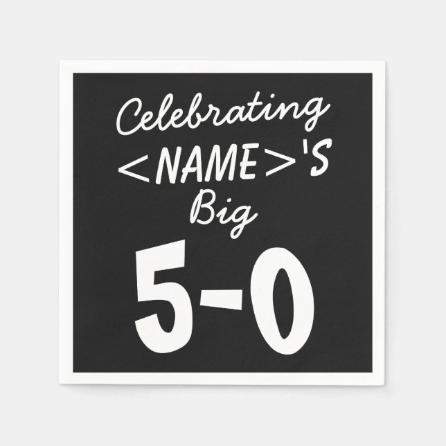 Personalised Celebrate 50th Birthday Paper Napkins (Front)