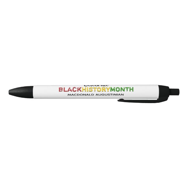 Personalised Celebrate BLACK HISTORY MONTH Black Ink Pen (Bottom)