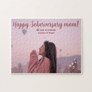 Personalised Celebrate Sober Mum Custom 1 Photo Jigsaw Puzzle